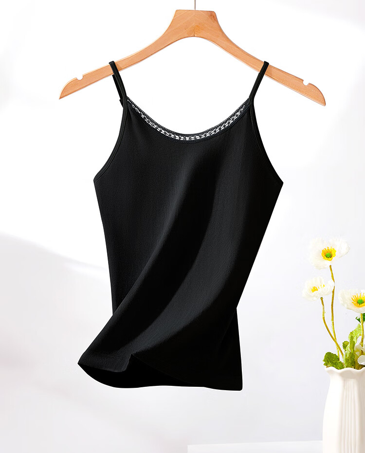 LangSha Women's Slim Fit Lace Trim Sleeveless Tank Top Sexy Outerwear Innerwear 14