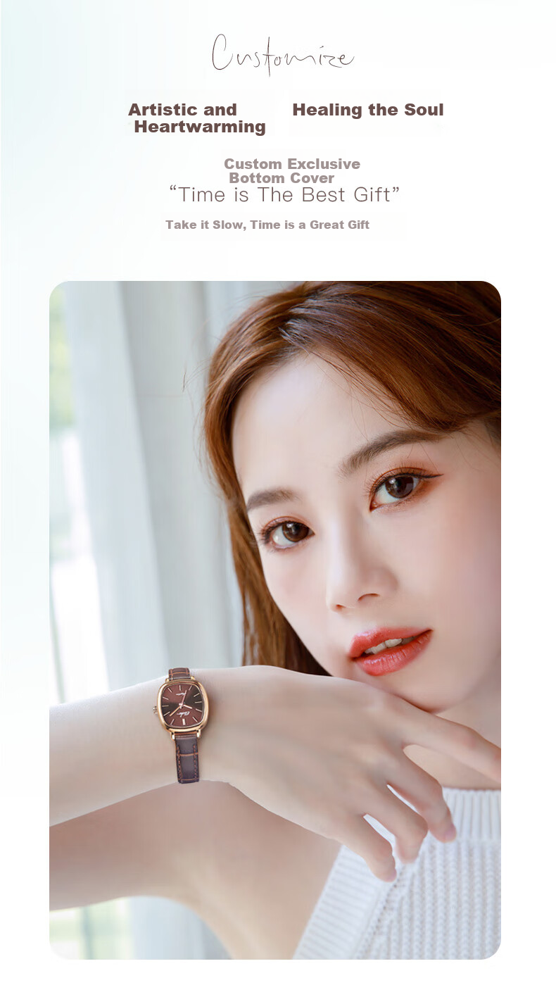 EBOHR Women's Watch, Kana Series, Fashionable White Dial Quartz Ladies Watch, Gift for Girlfriend's Birthday Or Mid-Autumn Festival, Model 51653446 9