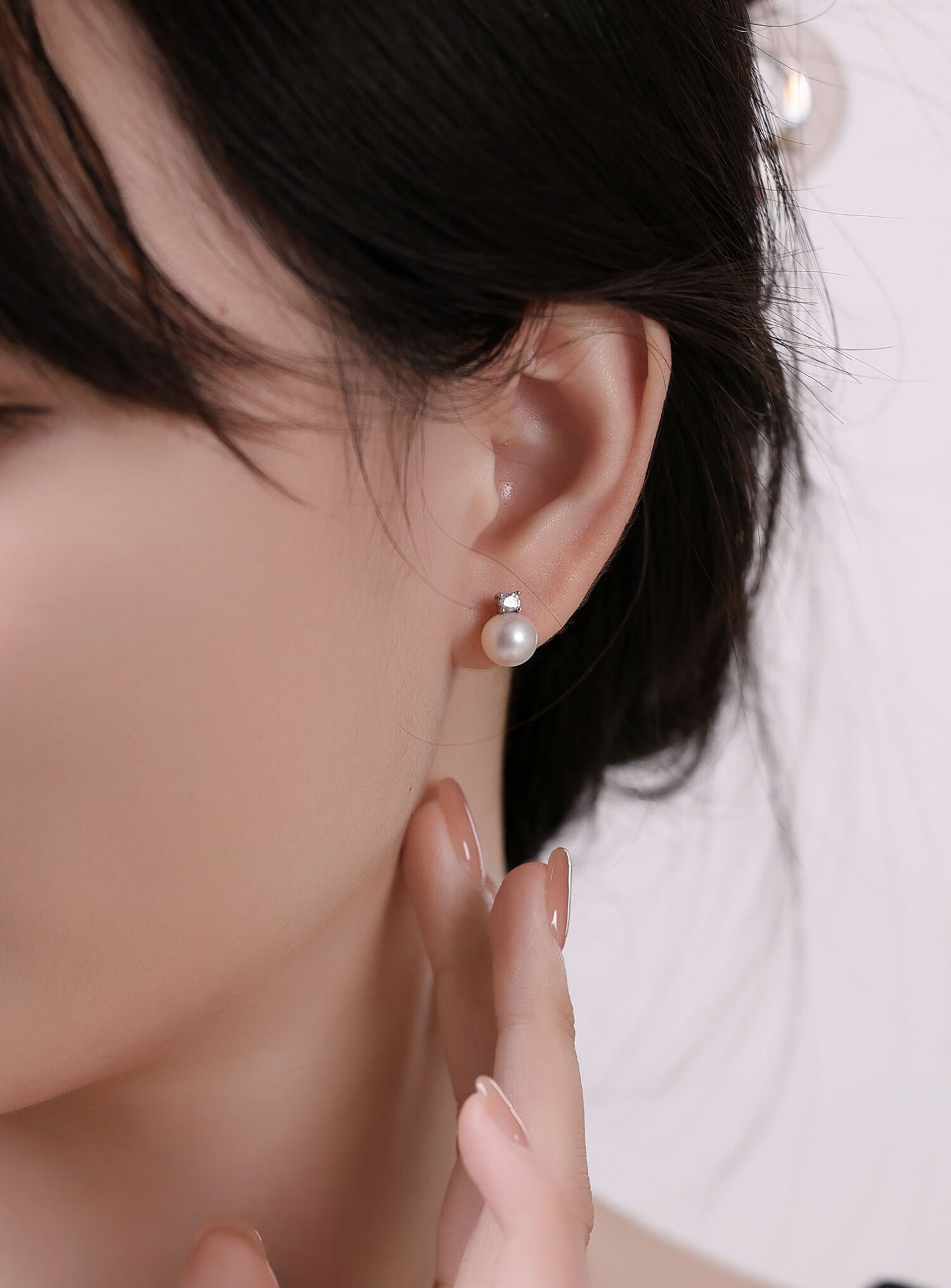 Daimi S925 Silver 10-11mm Round Freshwater Pearl Stud Earrings Princess Style Mother's Day Gift for Girlfriend Wife 3