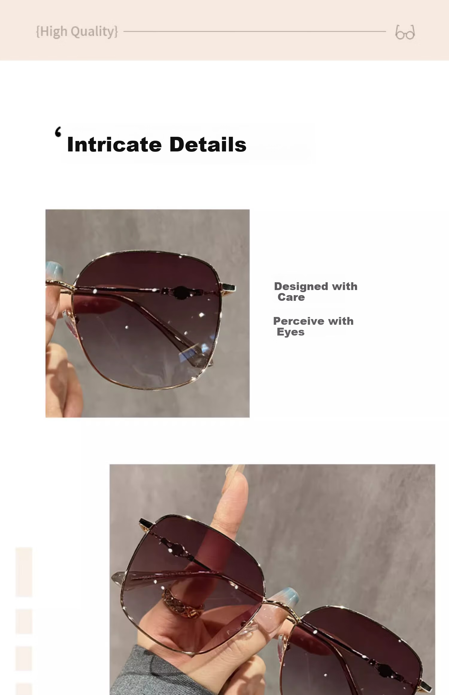Boshide Sunglasses, Large Frame Polarized Sunglasses with Gradient Brown Lenses, High-End Look, Face-Slimming Effect on Instagram, Gold Frame with Brown Lenses 10