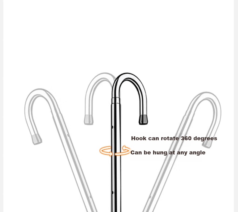 Bingyou Balcony Clothes Drying Rack, Extendable Stainless Steel, No Drilling Required, for Hanging Quilts, 5 Adjustable Levels, Rotatable 17