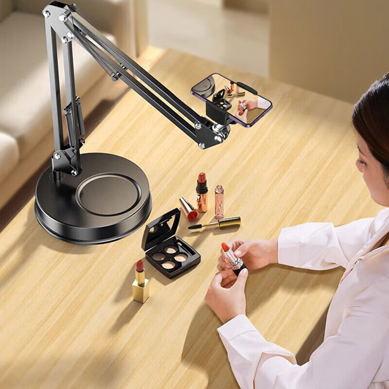 Haomuren Phone Stand, Overhead Shooting Desktop Live Streaming Selfie Stick, Overhead Shooting Support Stand, Multifunctional Shooting Lazy Stand, Foldable Extendable Rotating Food Recording Video Gadget