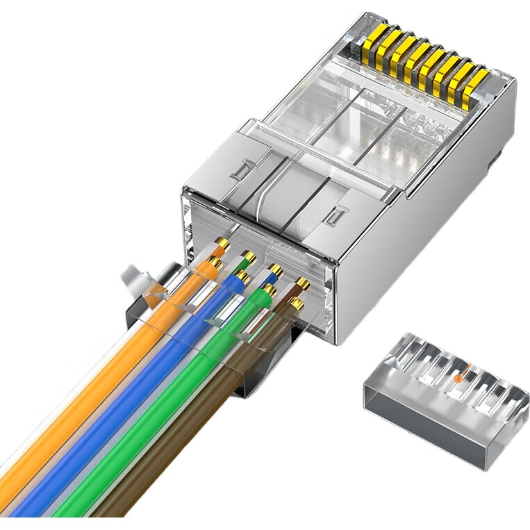 Разъемы CHOSEAL Cat6A экранированные RJ45, гигабитные сетевые кристаллические головки, профессиональные сетевые штекеры, двухкомпонентный дизайн, 20 шт., QS9076Z20