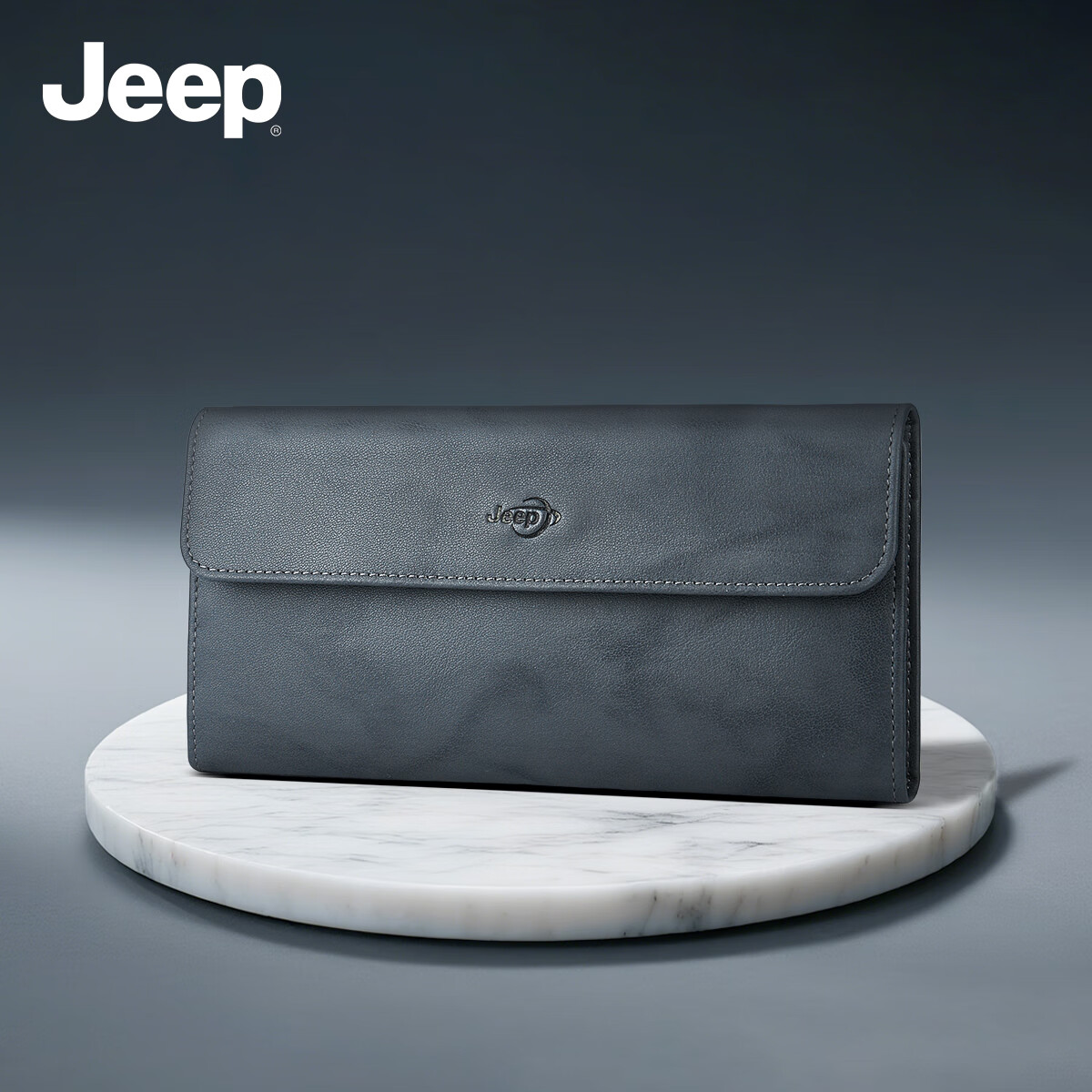JEEP Men's Wallet Gift Box, Large Capacity, Top-Grain Leather, Card Holder, Clutch, Birthday Gift