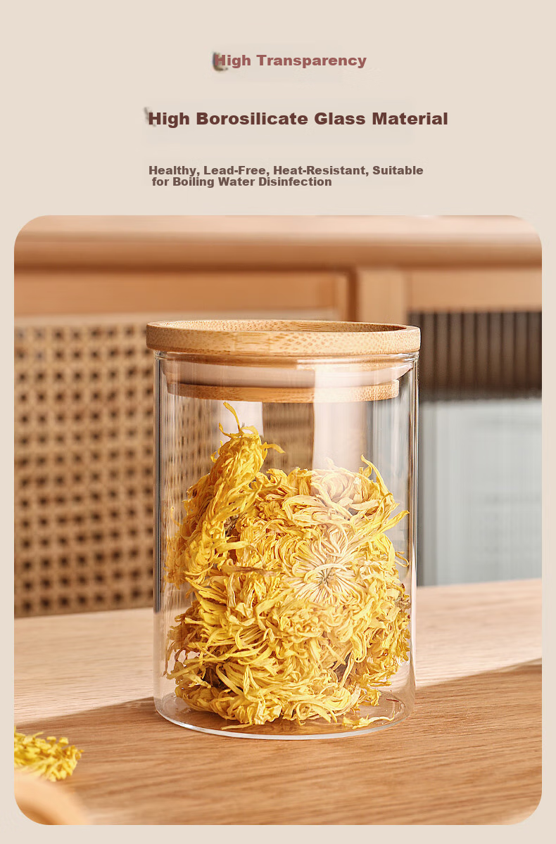 CRISTALGLASS Airtight Glass Jar, Food-Grade Storage Container for Tea Leaves, Coffee Beans, Ground Coffee, Tangerine Peel, Grains And Seeds, 1200ml 3