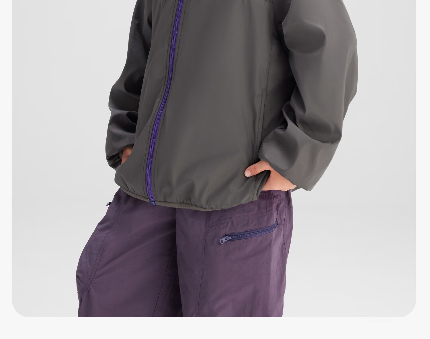 Zuoxi Boys' Fleece-Lined Jacket, 2026 New Children's Softshell Outerwear, Fleece Integrated Top, Gray, Size 160 54