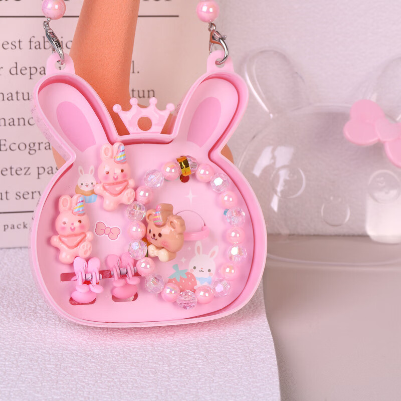 Jiaxiang Children's Necklace Jewelry Gift Box Set for Girls Baby Hair Clips [Seahorse Style 6-Piece Set] 12