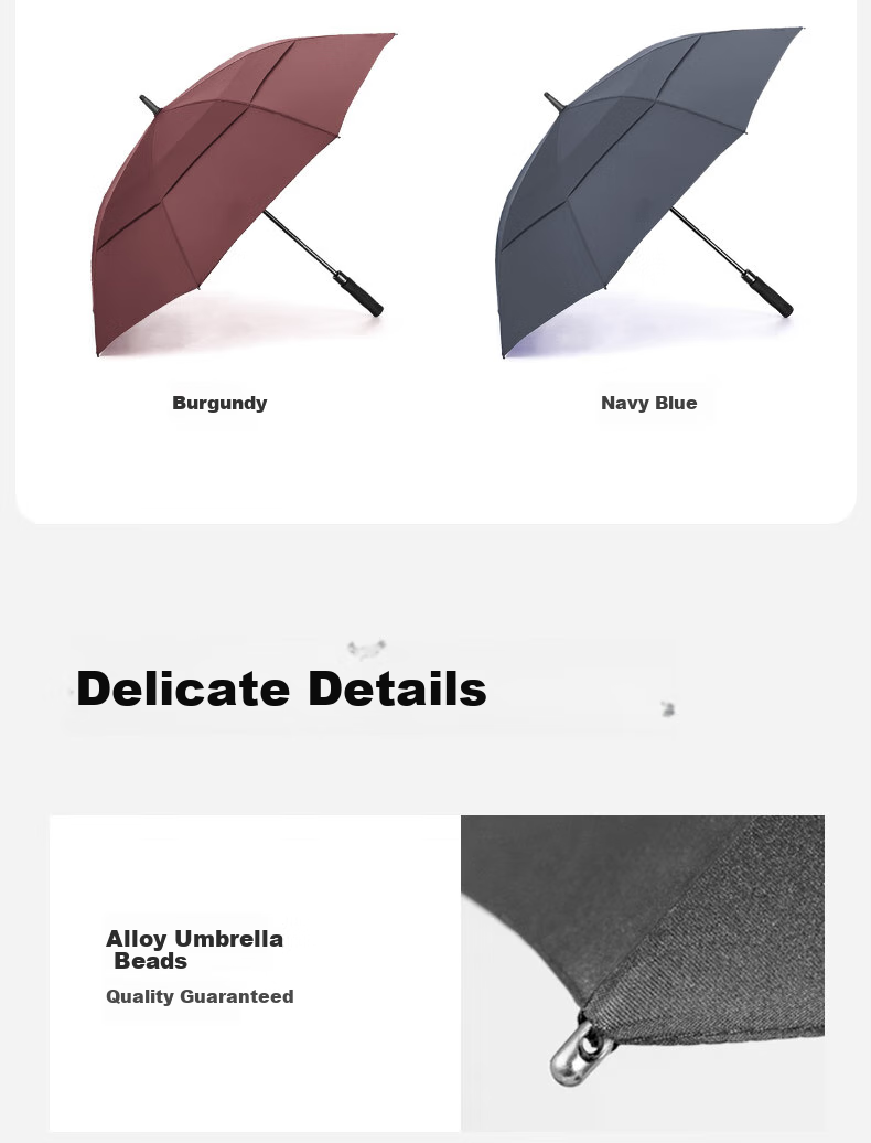 RUMBRELLA All-Weather Umbrella, Long Handle, Large Size, Reinforced And Thickened, Storm-Resistant, High-End Business Straight Handle Red Umbrella for Three People 11