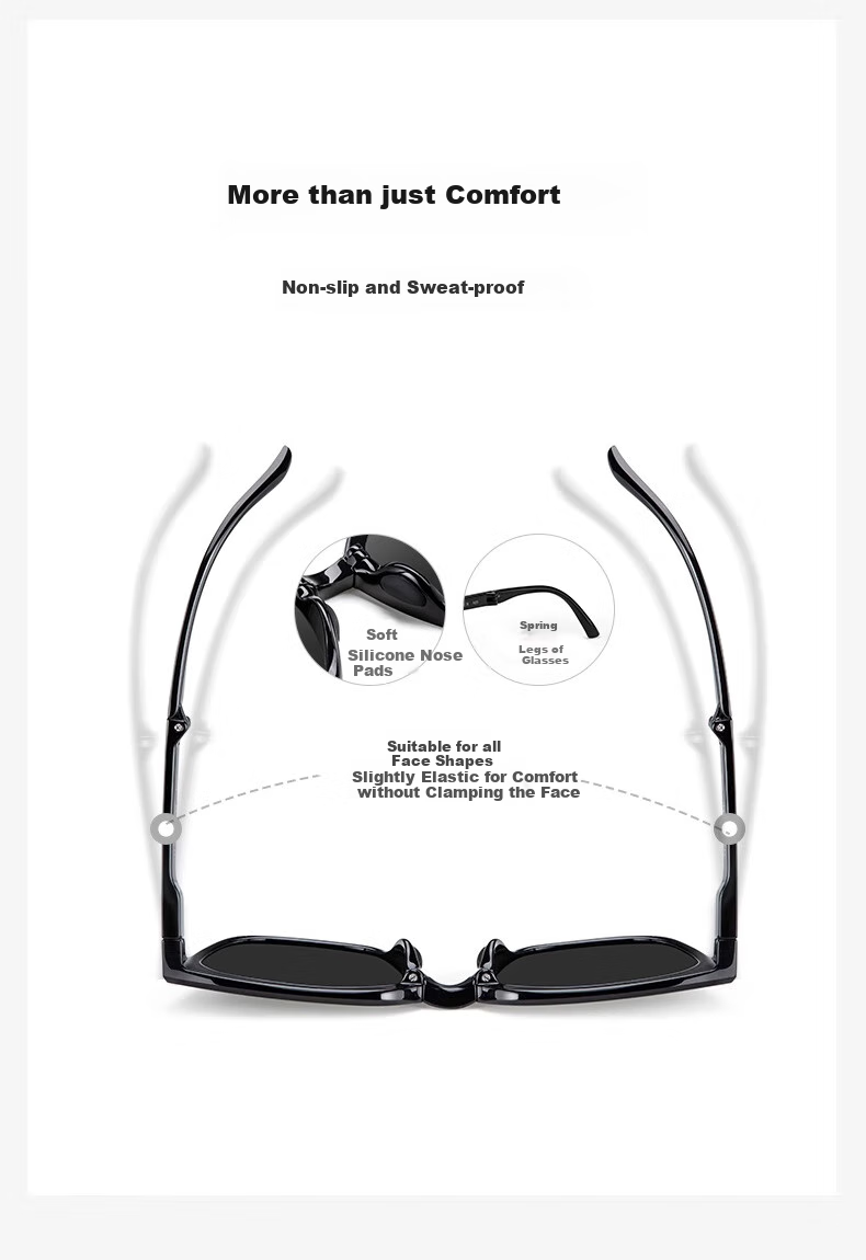 HORIEN Milk Tea Color Sunglasses Make Face Look Smaller, UV Protection, Summer Folding Sunglasses for Men And Women, Driving Sun Protection, High-End Large Frame Glasses 31