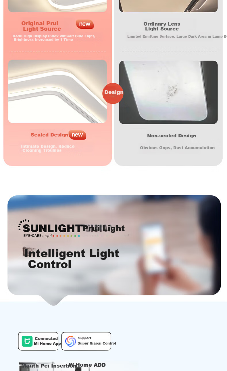 GUJIA LED Ceiling Light, Nordic Style for Living Room And Bedroom, Eye-Protection, Puri Light Source, Lighting Fixture - 90cm [Installation Included] 20