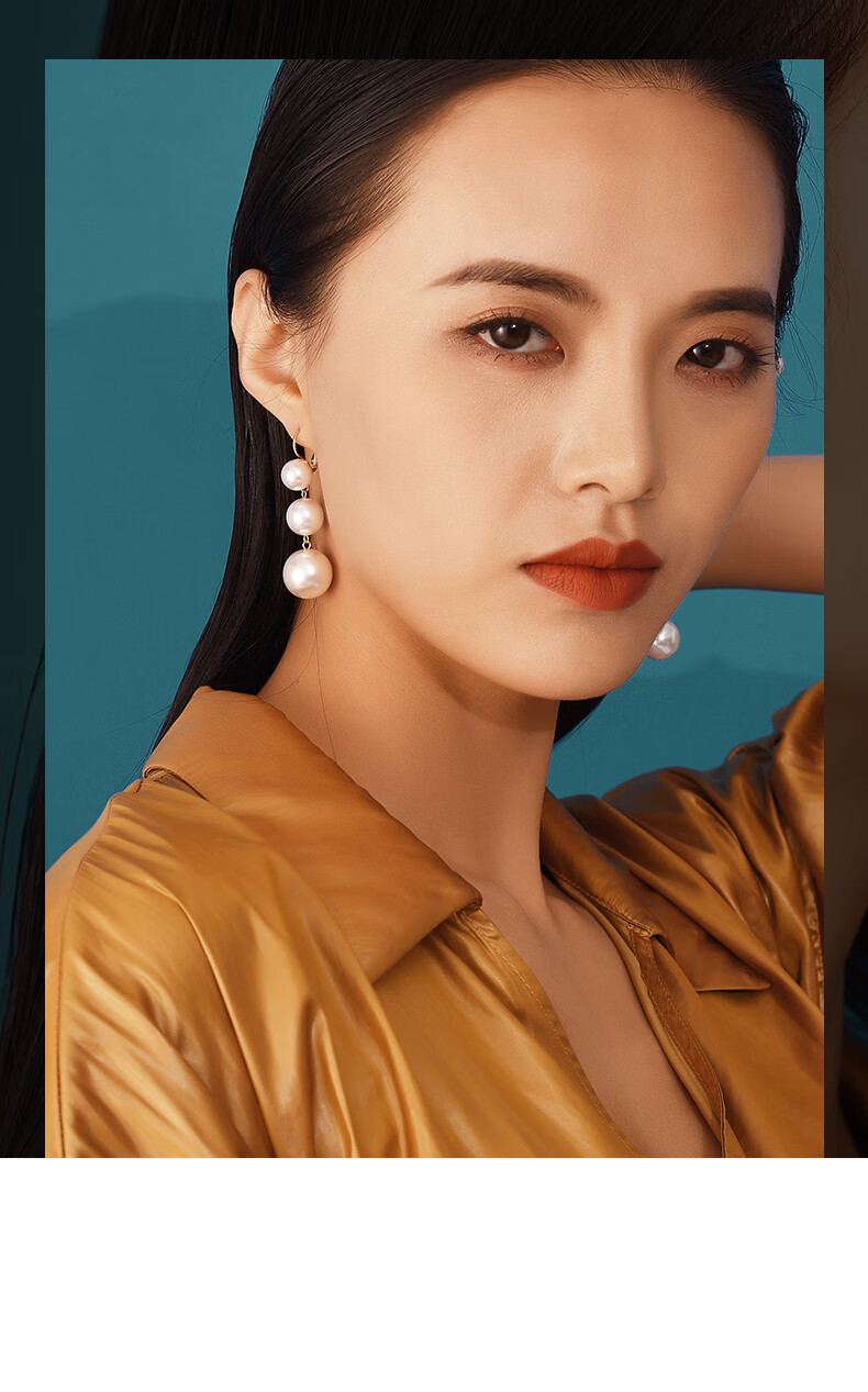 Dairuo Pearl Earrings, White Studs, Face-Slimming, Fashionable, Long-Style, Practical for Women, Versatile for Commuting, Versatile Earrings, Gift 3