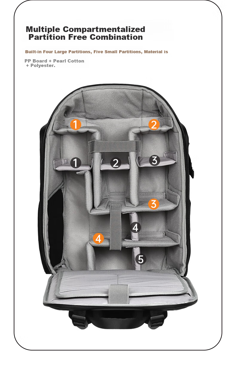 Pulewei Camera Backpack, Photography Rucksack, Mirrorless Camera Bag, Canon Sony Large Capacity Backpack, Outdoor Photography Camera Bag, Multifunctional Lens Digital Storage Bag 4