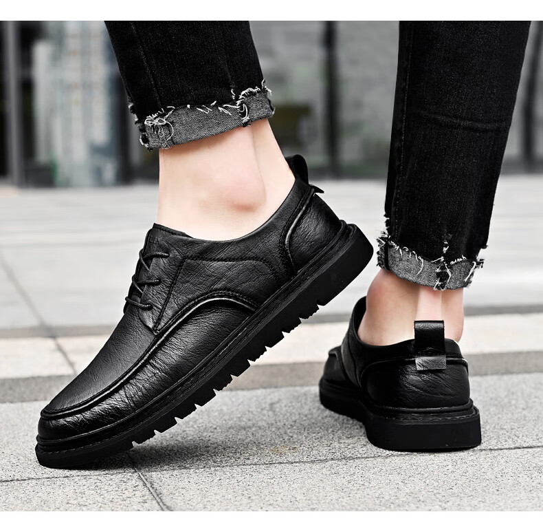 MULINSEN Men's Business Casual Shoes, Soft Sole Work Formal Shoes, Men's Shoes, Size 40, Black, 99136 15