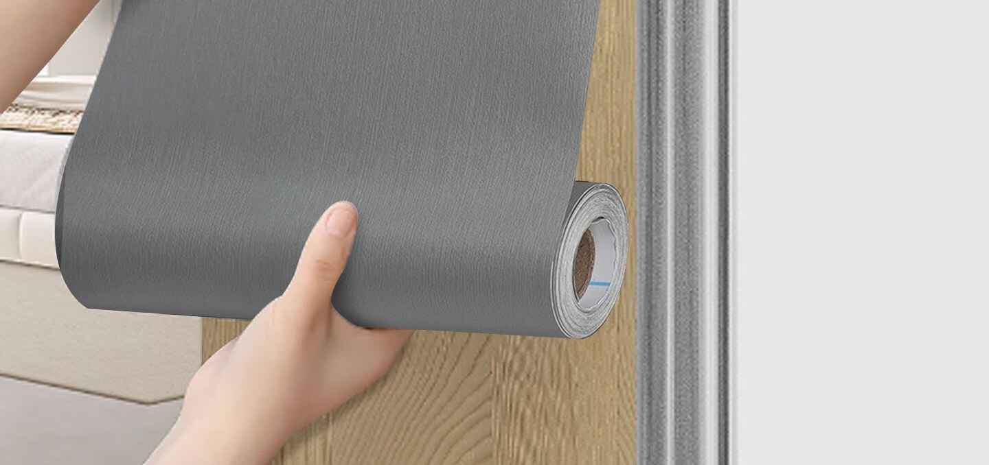 Fuju Anti-Theft Door Frame Sticker Entrance Door Color Change Self-Adhesive Renovation Wood Door Transformation Concealment 0.3x6m Gray 7