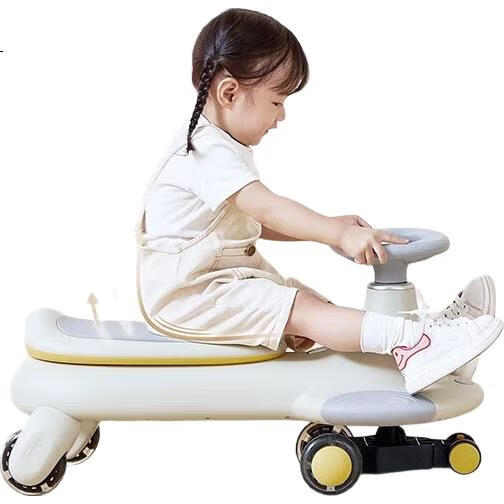 Детский самокат Manlong "Twist Car" для детей от 1 до 3 лет, противоопрокидывающий, удобный для взрослых, с музыкой и функцией качания, серый
