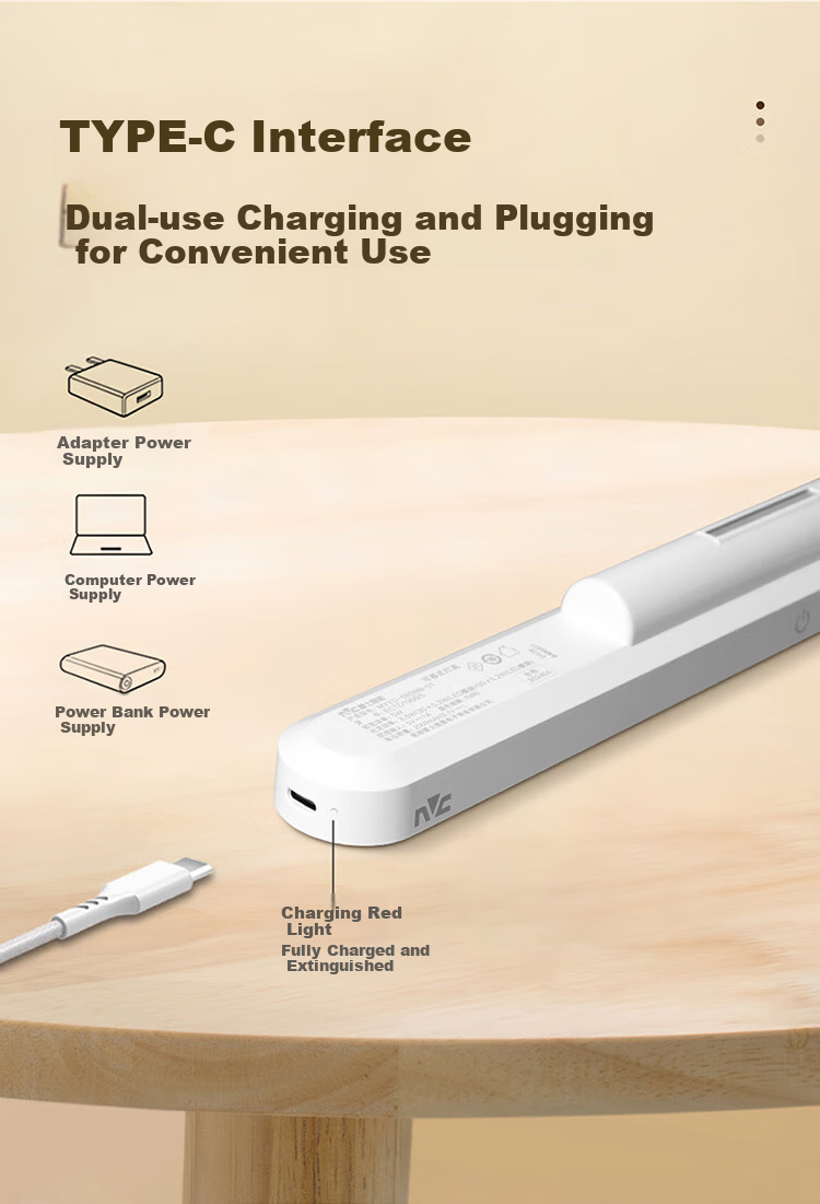 NVC Rechargeable Desk Lamp with Large Capacity Battery, 35-Hour Runtime, Bedside Lamp, Magnetic Suction Adhesive Cool Light, Nursing Light, Night Light KOO 11