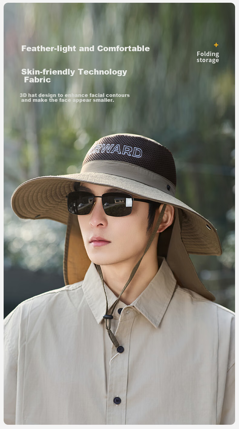 GRGN Sun Protection Hat for Men, Sun Visor Hat, Fishing Hat, Hiking Cap, Sun Hat, Outdoor UV Protection Wide Brim Hat for Me 2