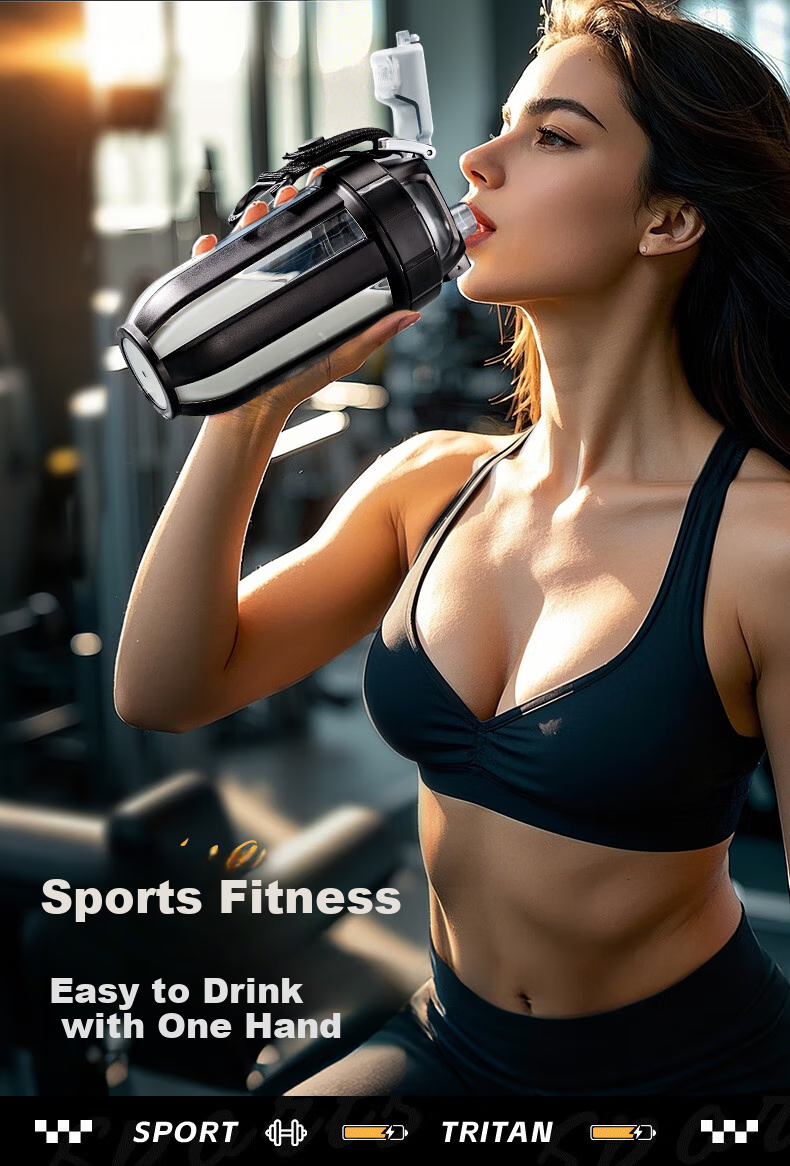 Cica Shaker Bottle Protein Powder Fitness Exercise Children's Water Cup for Men And Women, Tritan High-Temperature Resistant Mixing Cup with Scale 15