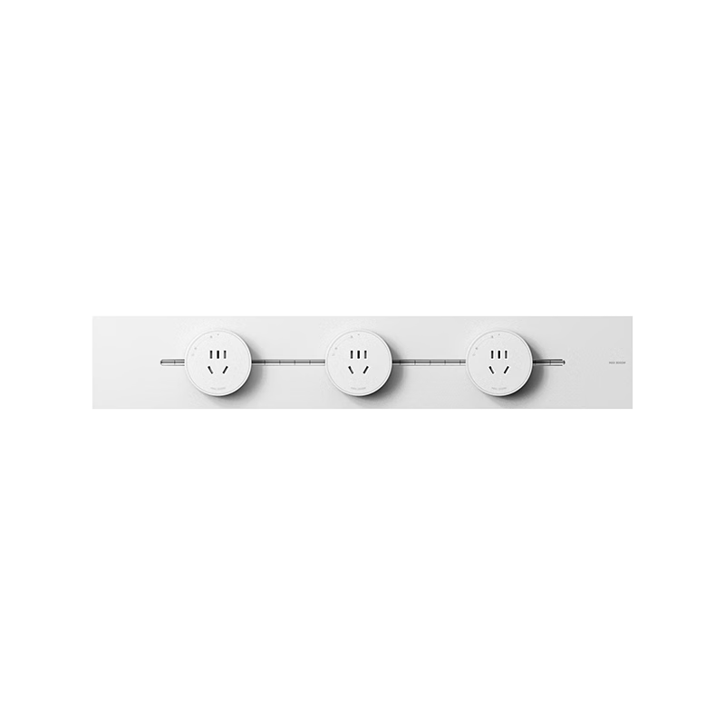 MI Surface-Mounted Slim Track Socket, Compatible with MI Smart Socket, No Slot Required Switch Socket Panel, 50cm Track + 3 Five-Hole Adapters, Frost White