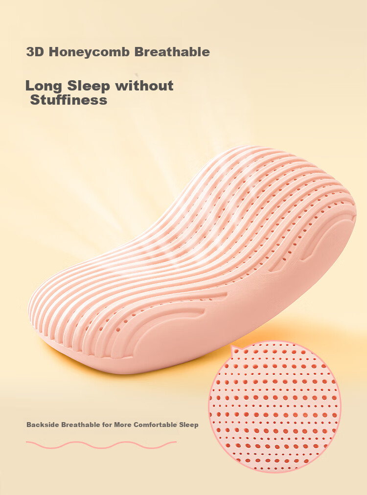 JD Original Thai Fruit Pillow, 90% Thai Original Liquid Cervical Pillow, Natural Latex Pillow, 3D Honeycomb Neck Support Pillow, Mangmang Yellow 7