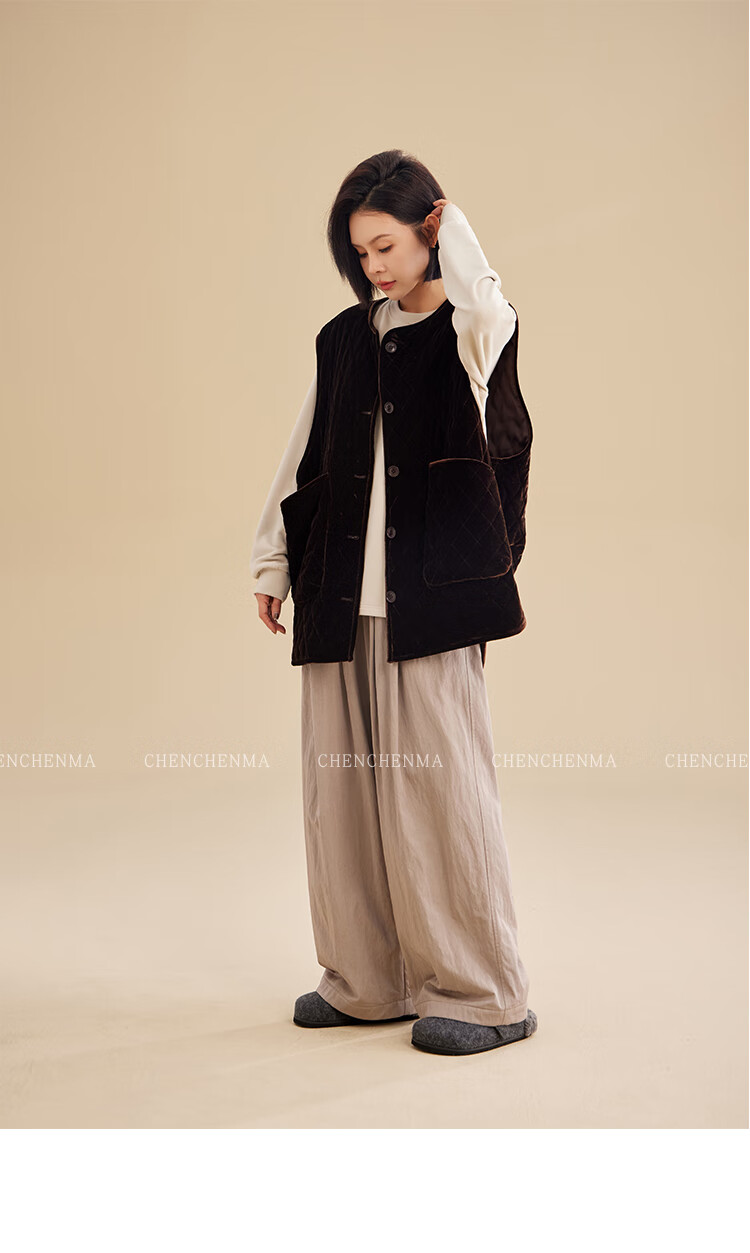 Chenchenma Parent-Child Fleece-Lined Sherpa Fleece Loose Casual Versatile Pants 7281D 13