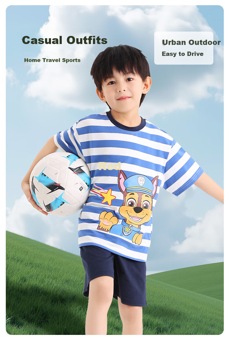 PAW PATROL Children's Short-Sleeve Set, Boys And Girls Summer Shorts, Baby Casual Sports Outfit, Two-Piece Set PA1911 130 3