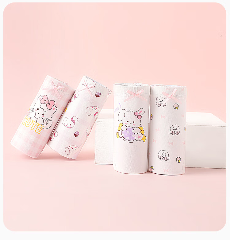 LangSha Kids Girls Cotton A-Class 10-Level Antibacterial Breathable Summer Triangle Underwear Cute Shorts for Older Children 18