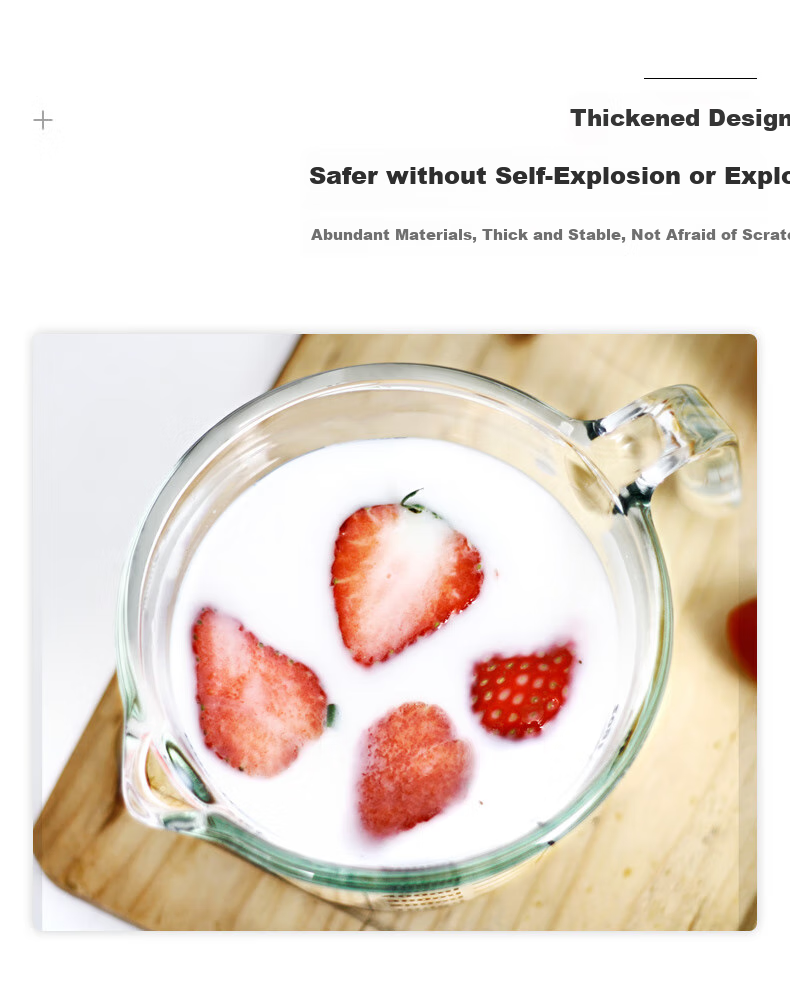 Chuangde Milk Cup, Heat-Resistant Glass Cup, Microwave-Safe Measuring Cup for Home Use And Children's Breakfast, with Scale, 500ml 3