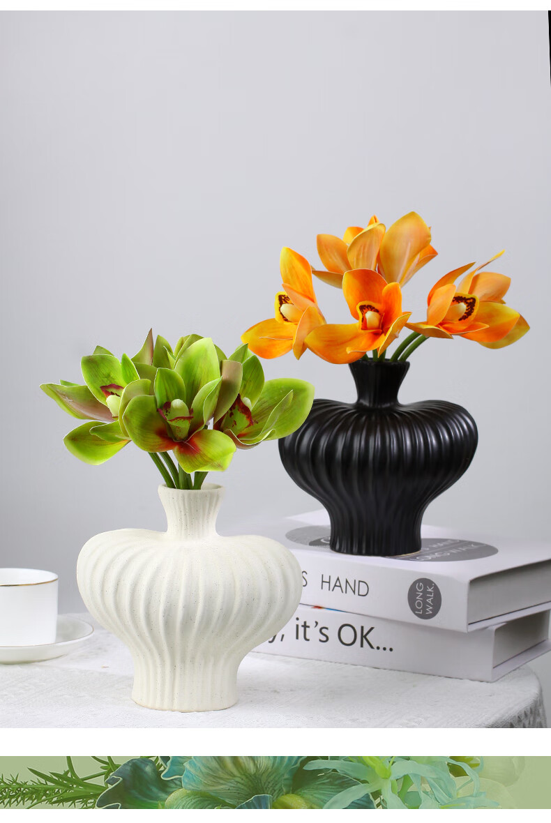 Qiju Yaji Wabi-Sabi Style Curved Luxury Ceramic Vase White Tall 30203 4