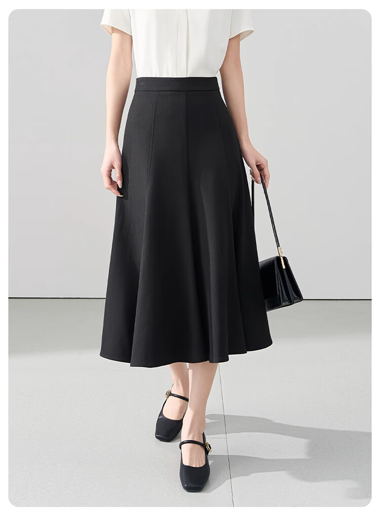 Bodexiaojie Black Suit Skirt for Women, Interview Commute Fishtail Skirt Formal A-Line Midi Skirt, Petite Bodycon Skirt 10