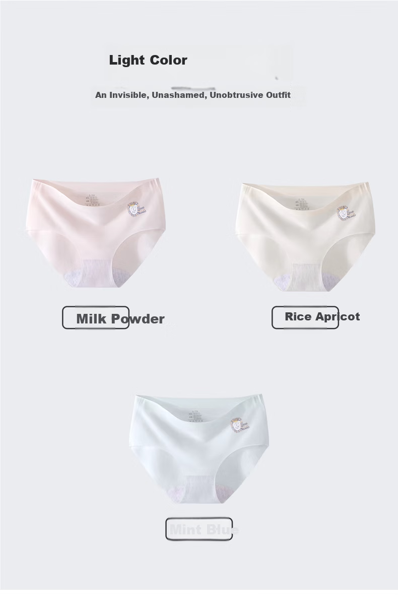 Hzasz Children's Underwear, 3-Pack Seamless Cool-Feel Triangle Panties, Baby Shorts, Girls' Underwear, N2112, Pink Apricot, Size 140 13