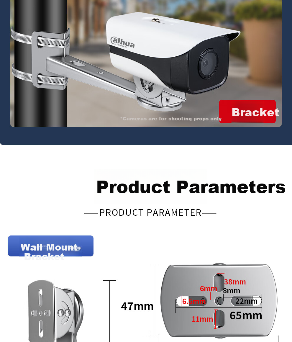 COMPCCTV 304 Stainless Steel Surveillance Bracket, Wall-Mounted Camera Mount, Explosion-Proof Thickened Universal Corner Bracket, Installation Duck-Bill Bracket for Outdoor Use 8
