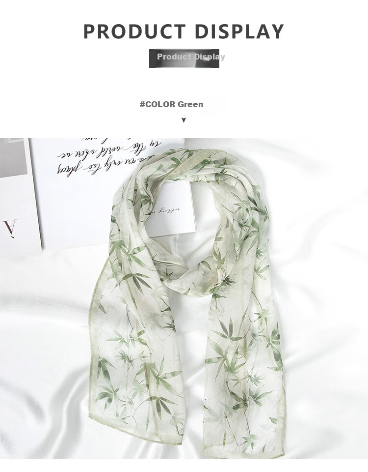 Sijie [High Cost-Performance] 100% Mulberry Silk Scarf, Versatile Office Mid-Autumn Festival Neck Warmer Silk Scarf Gift 5