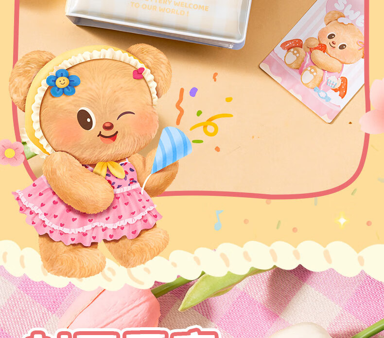 Deli Butter Bear Loose-leaf Card Album Mini Photo Sticker Collection Album Single Grid Mini Card Holder Cute High-Value HY613 Color Random 2