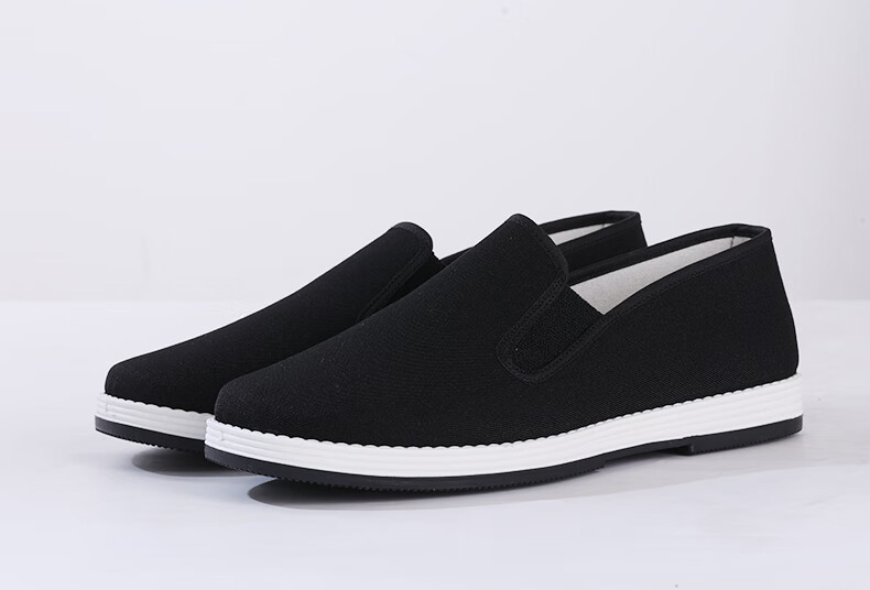 3539 Traditional Men's Cloth Shoes Herbal Antibacterial Deodorant Old Beijing Low-top Rubber Sole Casual Shoes Black Size 42 9