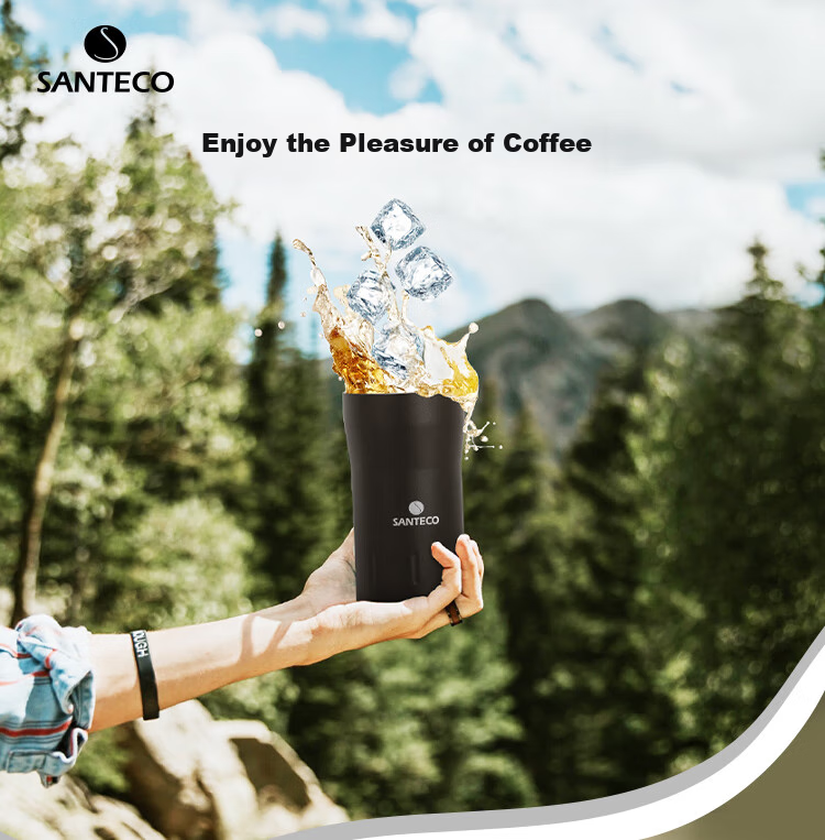 SANTECO Insulated Water Bottle, Stylish Student Coffee Mug, Portable Long-Lasting Thermos Cup, Cola Cup, Aurora Purple 1