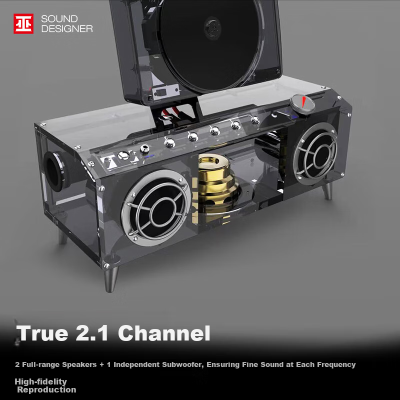 Портативная акустика Wu Brand, 2.1 канальная Bluetooth-колонка, CD-плеер, цвет "Diamond Rust Beige", креативный подарок