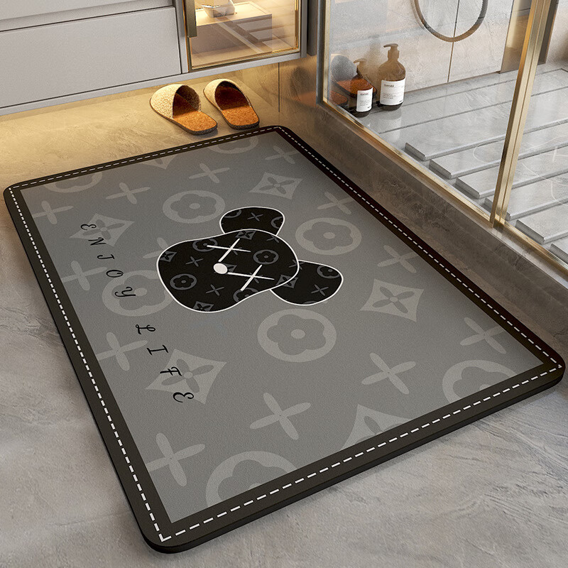 ZHUJUN Bathroom Absorbent Diatom Mud Bath Mat Non-Slip Quick-Dry Doorway Rug Foot Mat for Washroom