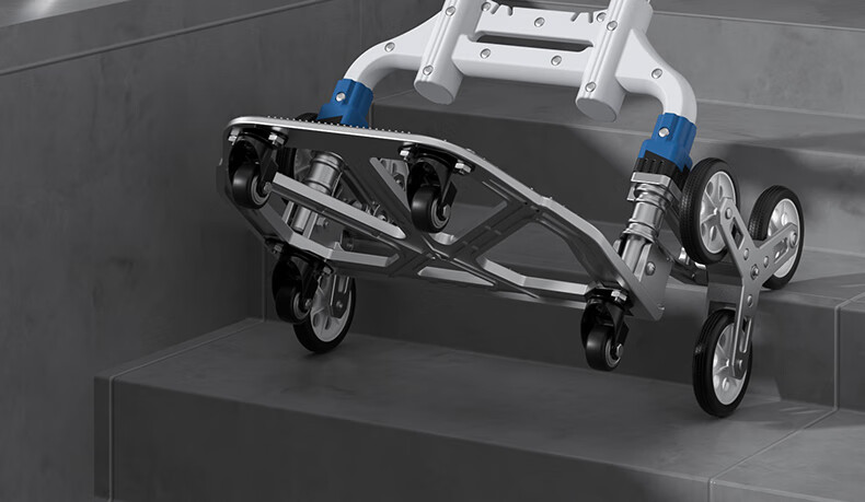 HYUNDAI Aluminum Alloy Folding Hand Cart with Wear-Resistant Wheels, Shopping Bag, and Swivel Wheels 5
