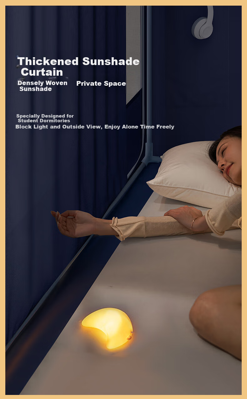 FUANNA × JINGDONG Customized Student Fence Mosquito Net, Dormitory Bunk Bed Strong Light-Blocking Curtain, 90*190*110cm 5