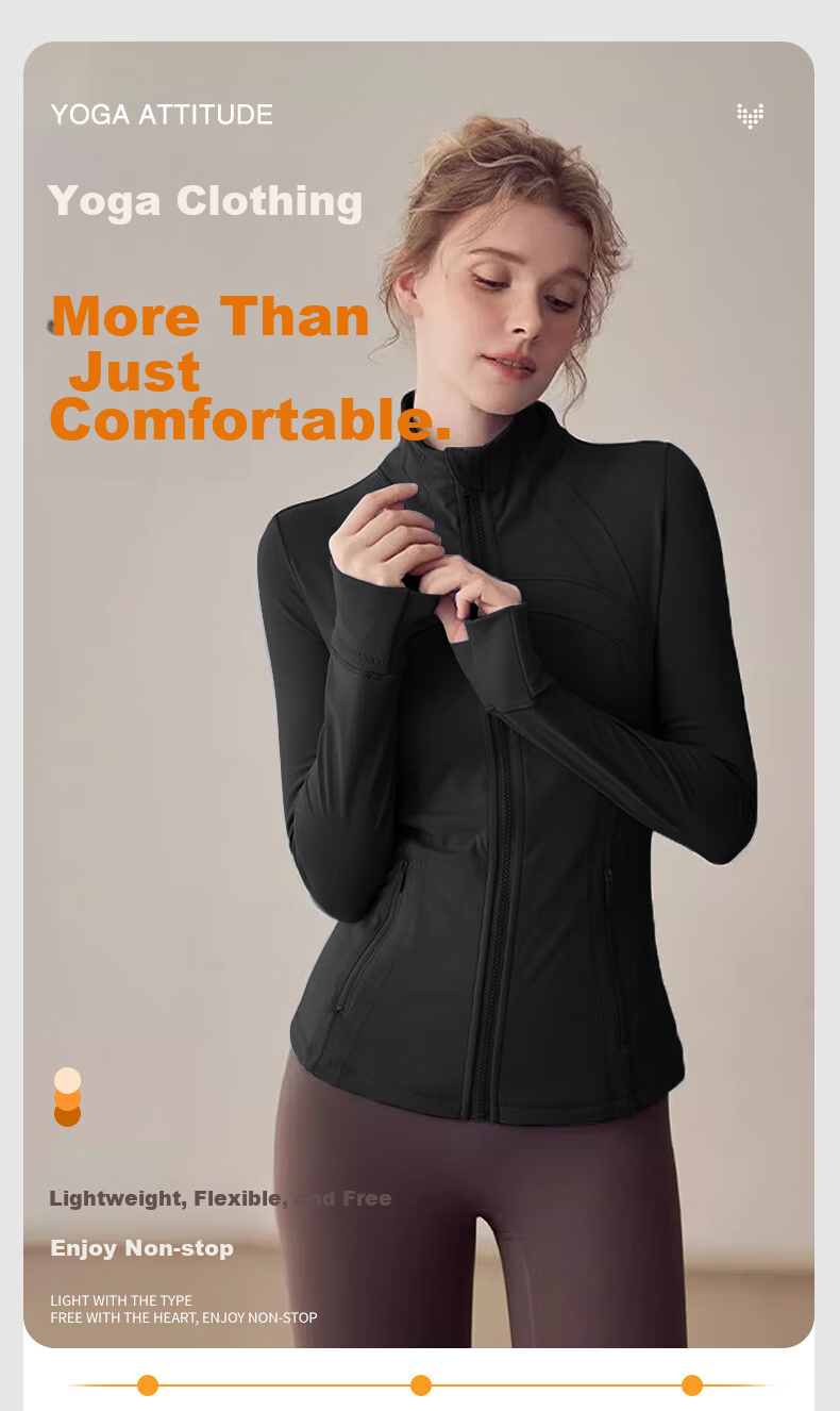 BOPRUIEY Women's Short Jacket, Spring And Summer Yoga Wear, Long-Sleeve Zip-Up Top, Skin-Friendly, Naked Feel, Slim-Fit Sports Coat for Outer Wear 1