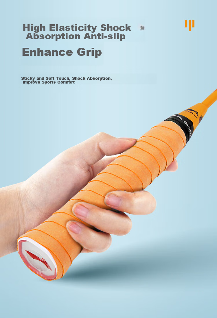 Li-Ning Badminton Grip Tape, Sweat-Absorbing And Non-Slip, GP2000, Pack of Ten, Orange Color, Moli La 5