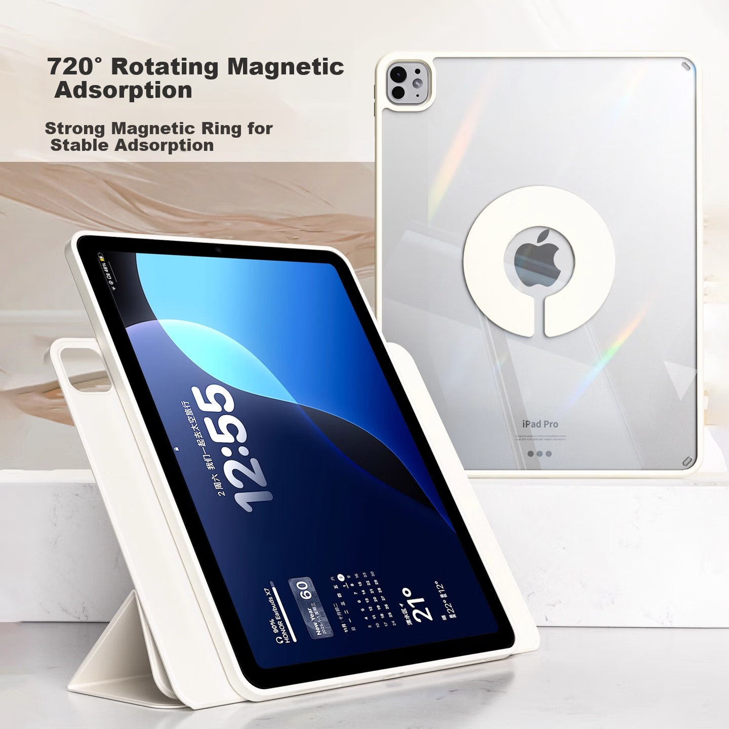 Защитный чехол RBP для iPad 9/8/7 10.2 дюйма, 2021/2020/2019, магнитный, вращающийся на 720°, тонкий, противоударный, с поддержкой горизонтального и вертикального положения