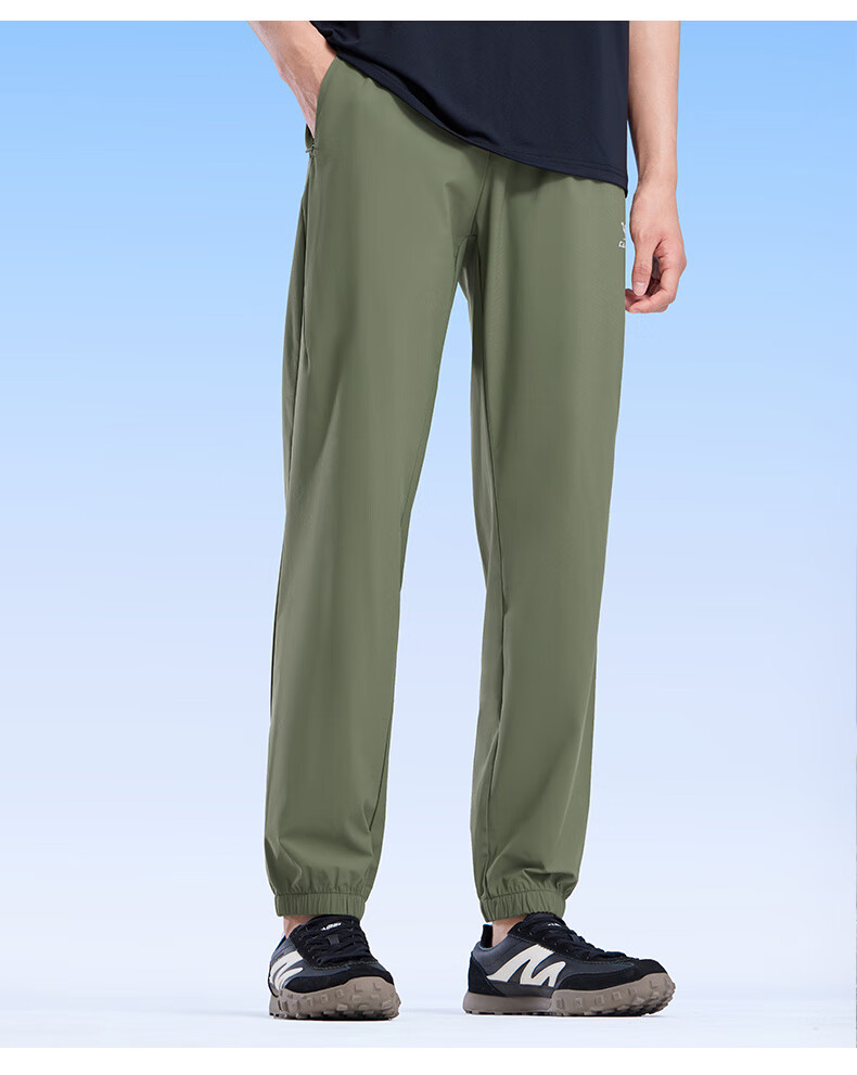 CAMEL Ice Silk Casual Pants for Men, Summer New Style Loose-Fitting Sun Protection Quick-Dry Tapered Long Pants Running Sports Trousers 2