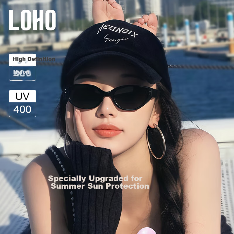 Женские и мужские солнцезащитные очки LOHO 2026, кошачий глаз, с защитой от УФ-лучей