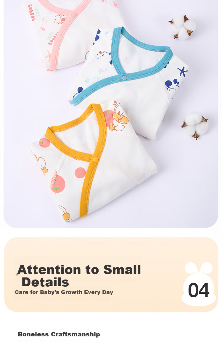 BOBDOG Newborn Baby Clothes Spring And Autumn Style Full Moon 52 Size Infant Romper Spring And Autumn 0-3 Months Butterfly Suit 12