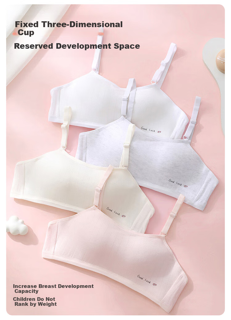 FitonTon, 2-Piece Set, Girls' Underwear, Thin Wireless Bra for Middle And High School Girls, Puberty Teenage Underwear 4