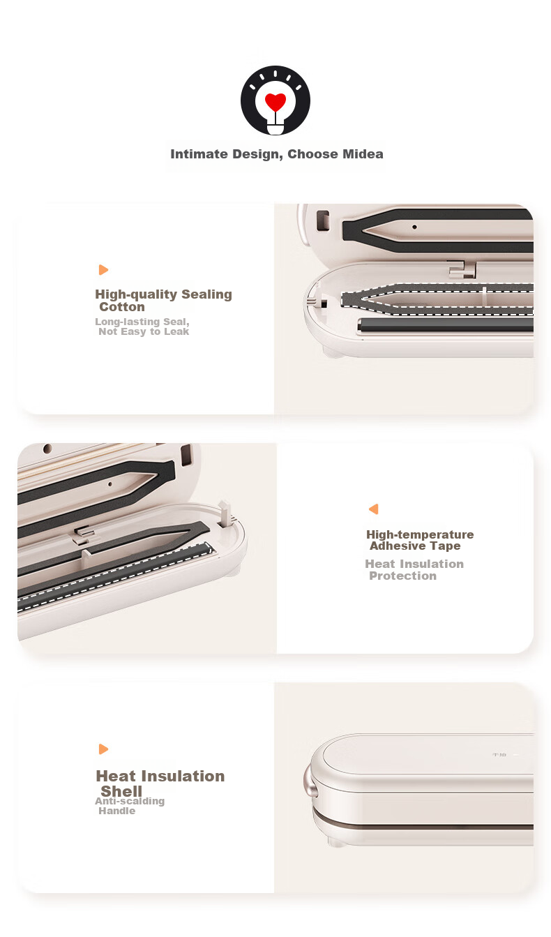 Midea Vacuum Sealer, Home Small Fully Automatic Vacuum Packaging Machine, Food Sealing Machine, Dry And Wet Dual-Use Packing Machine MJ-CF07X7 7