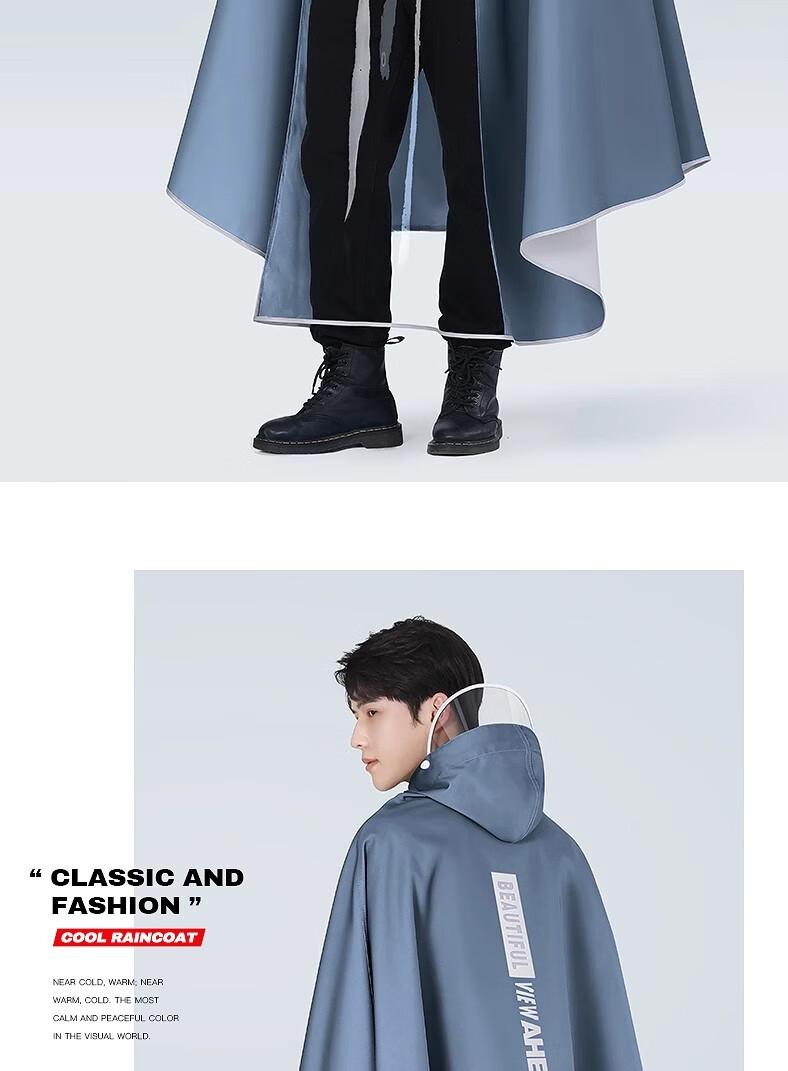 Beimei Electric Scooter Raincoat, Full-Body Protection against Heavy Rain, Extra Large And Thick, Single-Person Riding Specific, Men's Motorcycle Rain Poncho 18