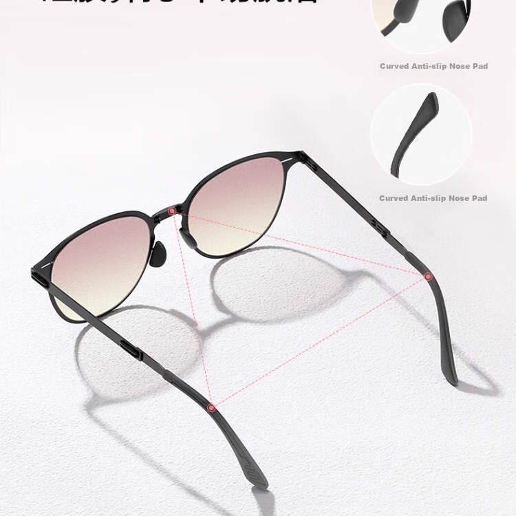 Mushe Portable Folding Sunglasses for Women, Non-Polarized UV Protection Glasses for Men, High-End Bare-Faced Sunset Sunglasses 6
